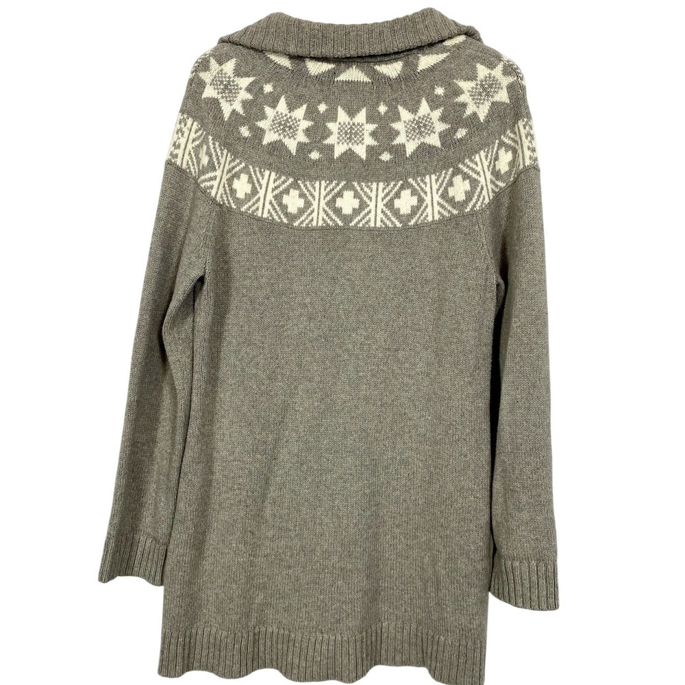 American‎ Living Large Gray Shawl Collar Cardigan Sweater Ralph Lauren Fair Isle - Picture 4 of 4